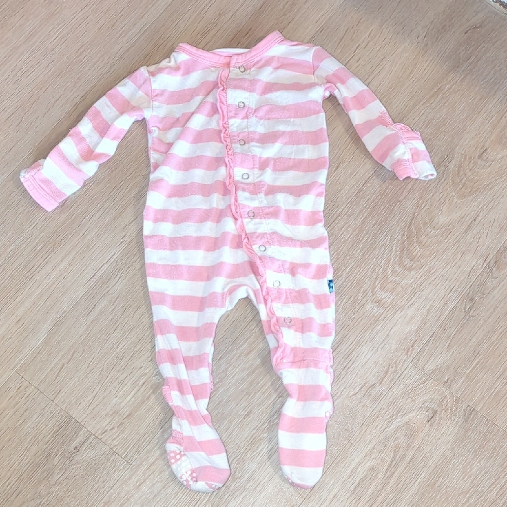 Kickee Pink Striped Kids One Piece